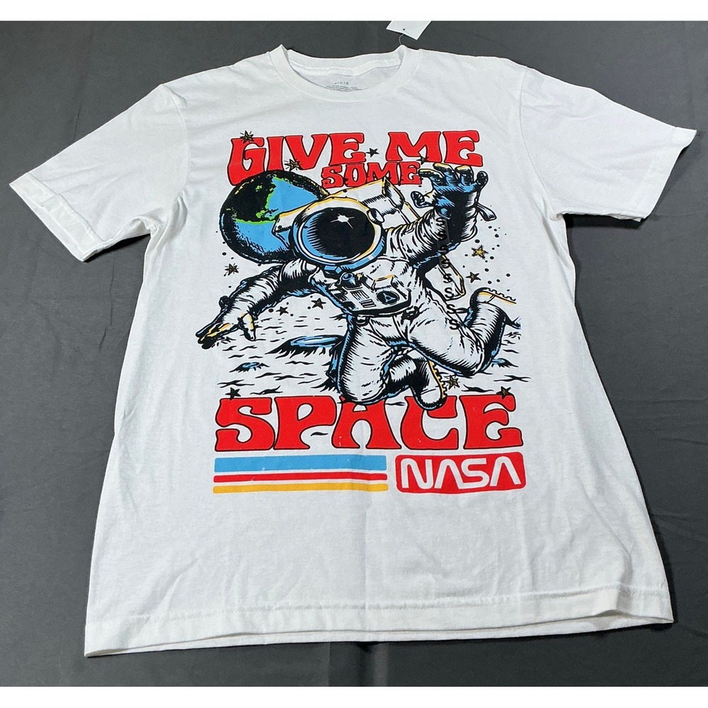 NASA Mens Give Me Some Space Astronaut Graphic T-Shirt White Small NWT